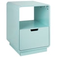 thumbnail image 1 of eHemco Contemporary Side Table End Table with Storage Drawer, Mint Blue, 22.8H x 15.7W x 15D inches, 1 of 8