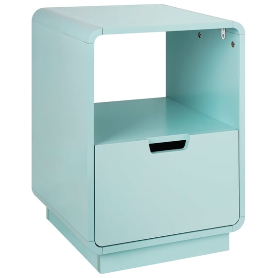 eHemco Contemporary Side Table End Table with Storage Drawer, Mint Blue, 22.8H x 15.7W x 15D inches