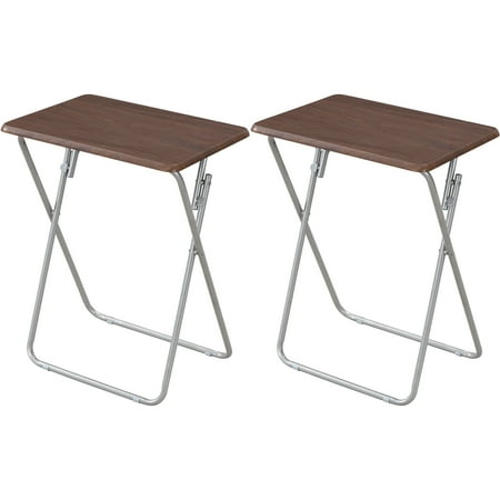 eHemco Folding TV Tray Tables for Eating, 19 by 15 by 26 Inches, Coffee, Set of 2