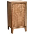 thumbnail image 1 of eHemco Geometric Ripple End Table with Storage, Modern Retro Style, 16.5 x 14 x 31 Inches, Indoor Living Room Furniture, Natural Finish, 1 of 9