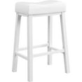 thumbnail image 1 of eHemco Heavy-Duty Padded Faux Leather Saddle Seat Kitchen Counter Height Barstools, 29 Inches, White, 1 of 6