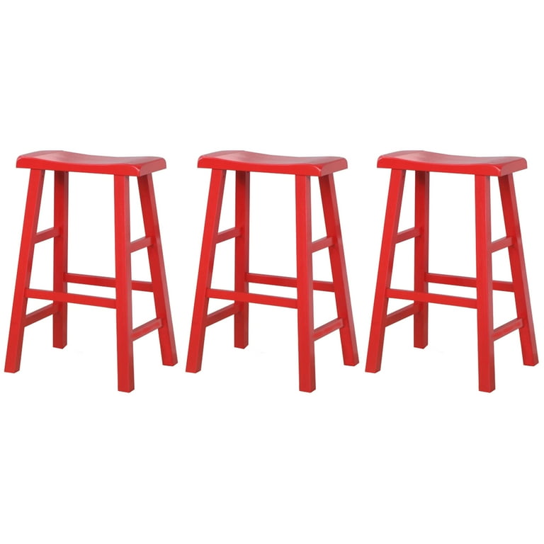eHemco Heavy Duty Solid Wood Saddle Seat Kitchen Counter Barstools