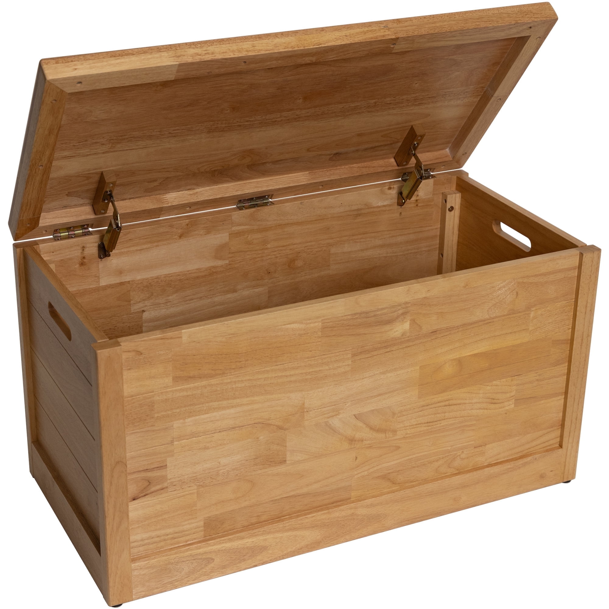 Natural Solid Hardwood Stackable Blanket Chest Storage Trunk