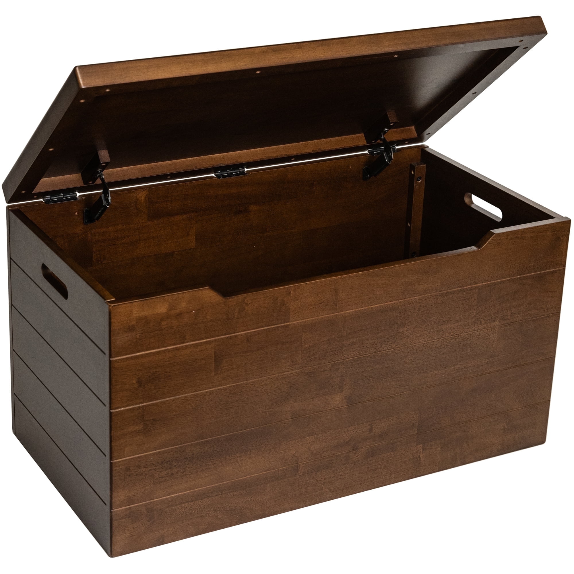 Solid Hardwood Coffee Rectangular Storage Trunk, 35.5" x 18.63" x 19.5"
