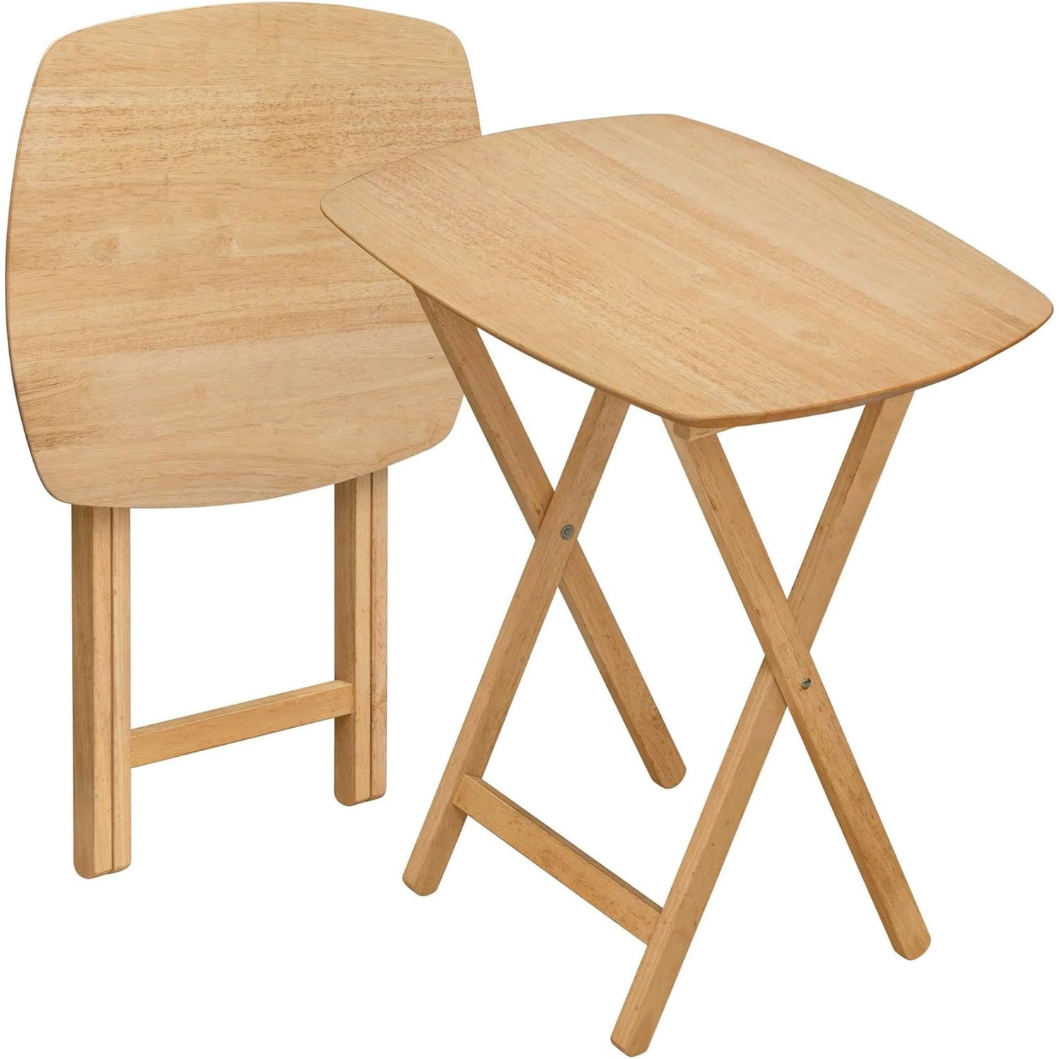 eHemco Oversized Hardwood Folding TV Tray Tables for Eating, 25.5 ...