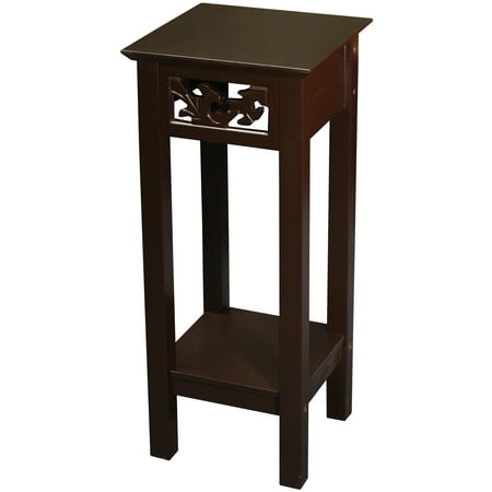 eHemco Plant Decorating Stand End Table Side Table with Storage Shelf, 10 by 10 by 23.7 Inches, Brown