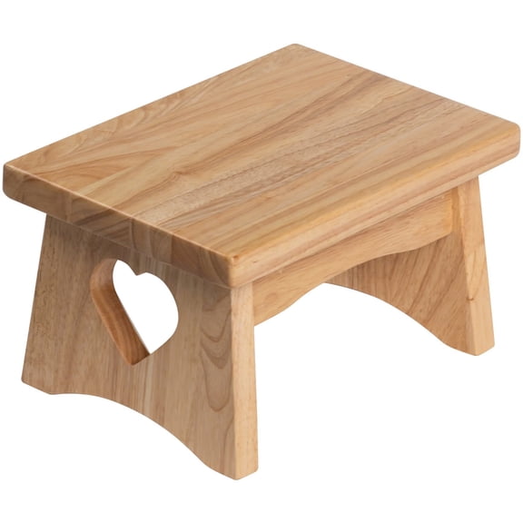 eHemco Rectangular Solid Hardwood Step Stool for Adults and Kids, 7.5 Inches, Natural