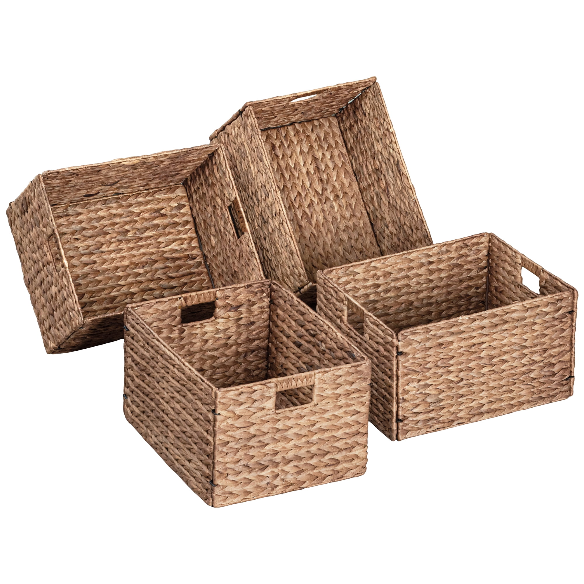 Large Water Hyacinth Storage Baskets Rectangular - High — Vatima Home
