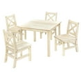 thumbnail image 1 of eHemco Solid Hard Wood Kids Table and X-Back Chairs (4 Chairs Included), Unfinished, 5 Pieces Set, 1 of 5