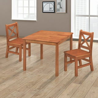 TOOKYLAND Wood Kids Table and Chairs Set,Natural,Sturdy,Doesn't  Wobble,Light Color Children's Furniture,Easy to Match