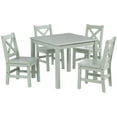 thumbnail image 1 of eHemco Solid Hard Wood Kids Table and X-Back Chairs Set (4 Chairs Included), Sage Green, 5 Piece Set, 1 of 6