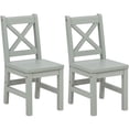 thumbnail image 1 of eHemco Solid Hard Wood X Back Kids Chair, Sage Green, Set of 2, 1 of 6