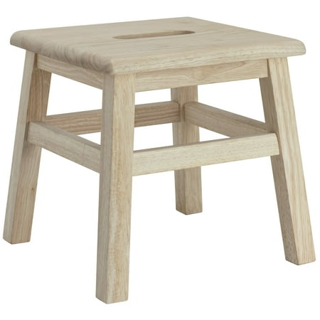 eHemco Solid Hardwood Step Stool, 12.25 Inches, Unfinished