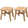 thumbnail image 1 of eHemco Solid Hardwood Step Stool with Double Cross Brace Support for Adults and Kids, 12.25 Inches, Natural, Set of 2, 1 of 6