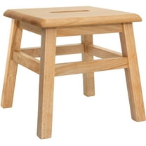 eHemco Solid Hardwood Wooden Step Stool for Adults and Kids, 12.25 Inches Height, Natural