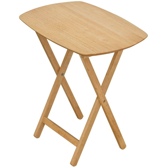 eHemco Wood Oversized Foldable TV Tray Table for Eating, 25.5 inches Height, Natural