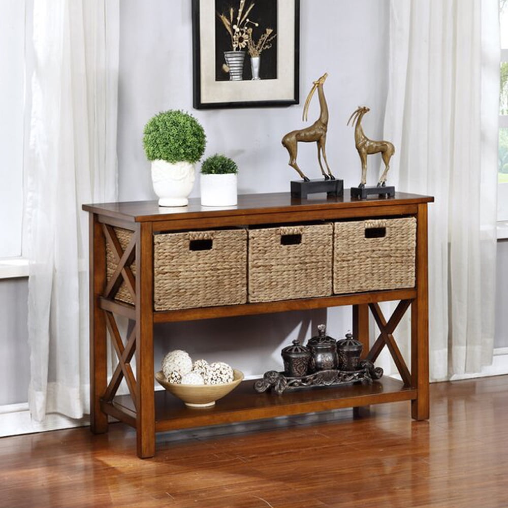 Safavieh winifred wicker console table storage deals