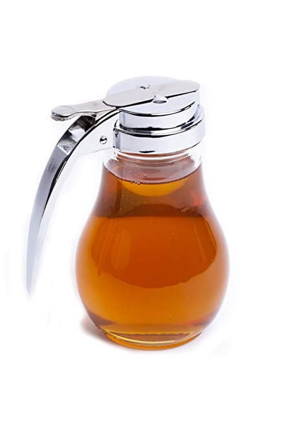Syrup Dispenser Honey Pot Glass Jar Commercial Quality With Metal Top Update Box Gift For Mom