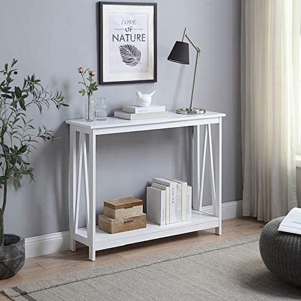 eHomeProducts White Finish 3Tier ADesign Occasional Console Sofa