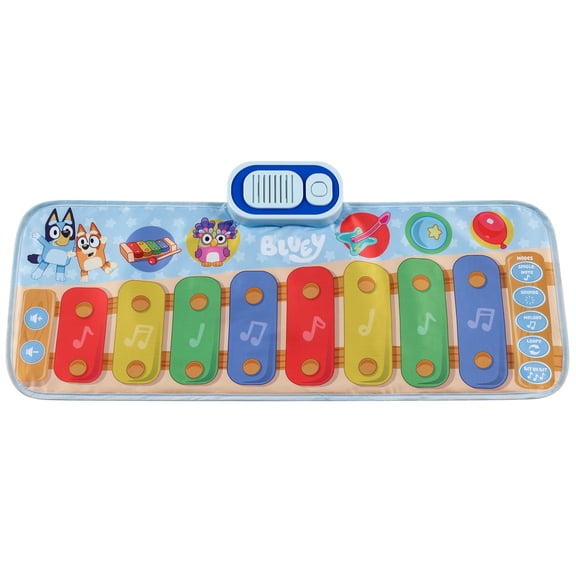 eKids Bluey Toy Piano Play Mat with Music and Sound Effects