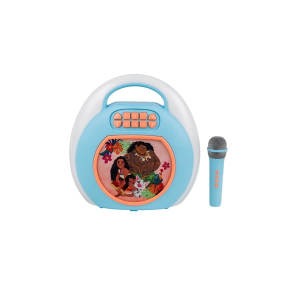 eKids Disney Moana Karaoke Machine for Kids, Bluetooth Speaker with Wireless Microphone