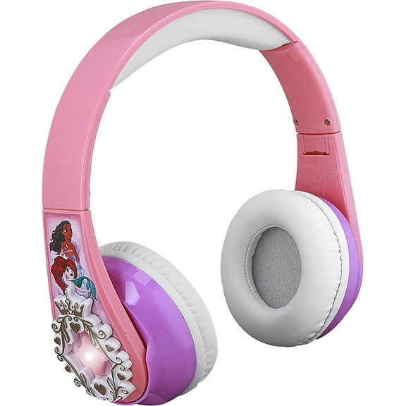 eKids Disney Princess Bluetooth Headphones with EZ Link, Microphone and Aux Cord