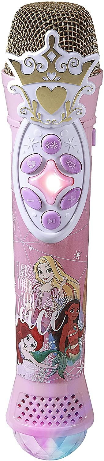 eKids Disney Princess Karaoke Microphone with Bluetooth Speaker, Wireless Microphone Connects to Disney Songs Via EZ Link Feature, for Fans of Disney Princess Toys image
