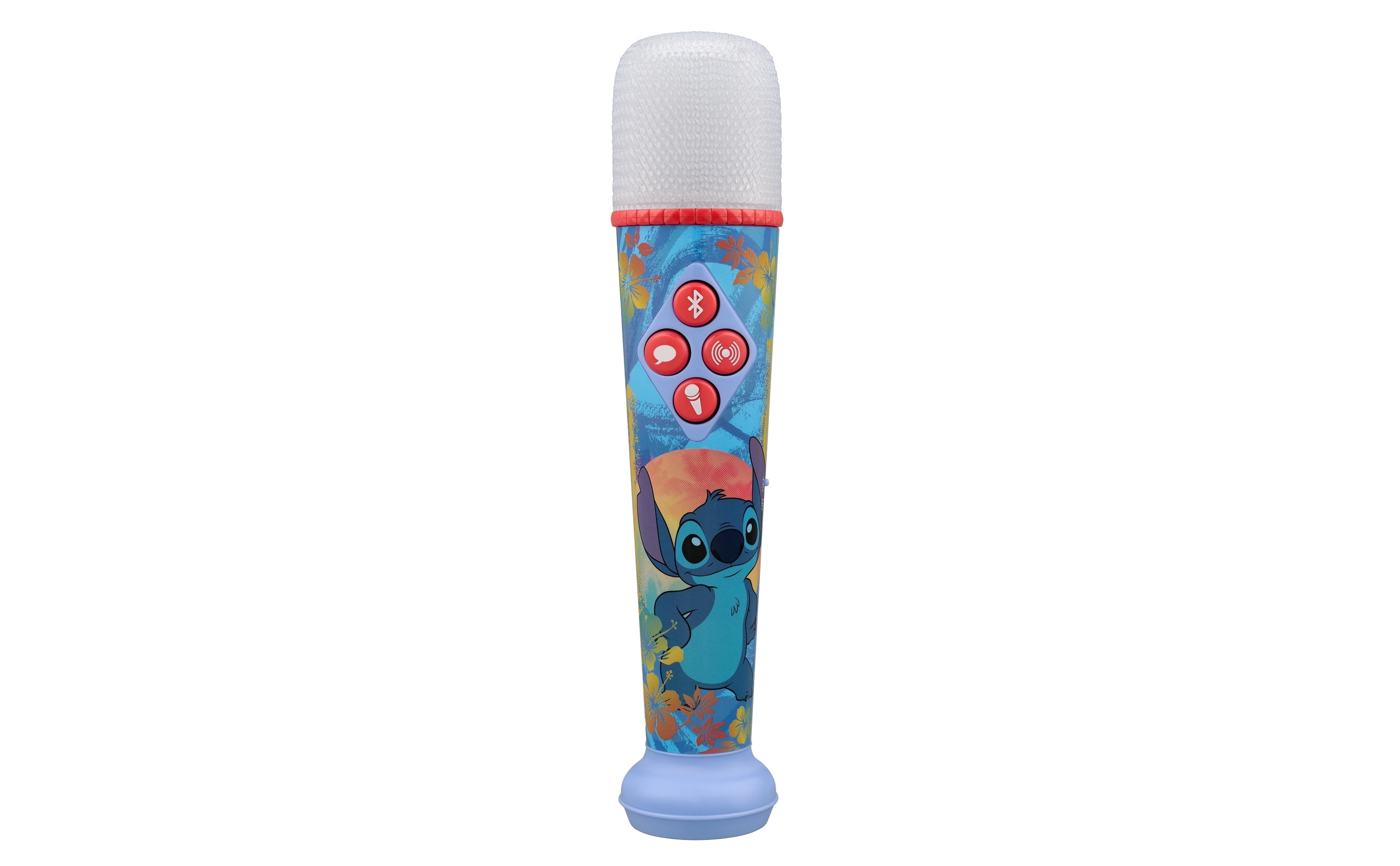 eKids Disney Stitch Karaoke Microphone for Kids, Bluetooth Microphone Includes Light Show