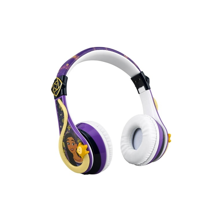 eKids Disney Wish Bluetooth Headphones for Kids Wireless Headphones with Microphone Includes Aux Cord Walmart