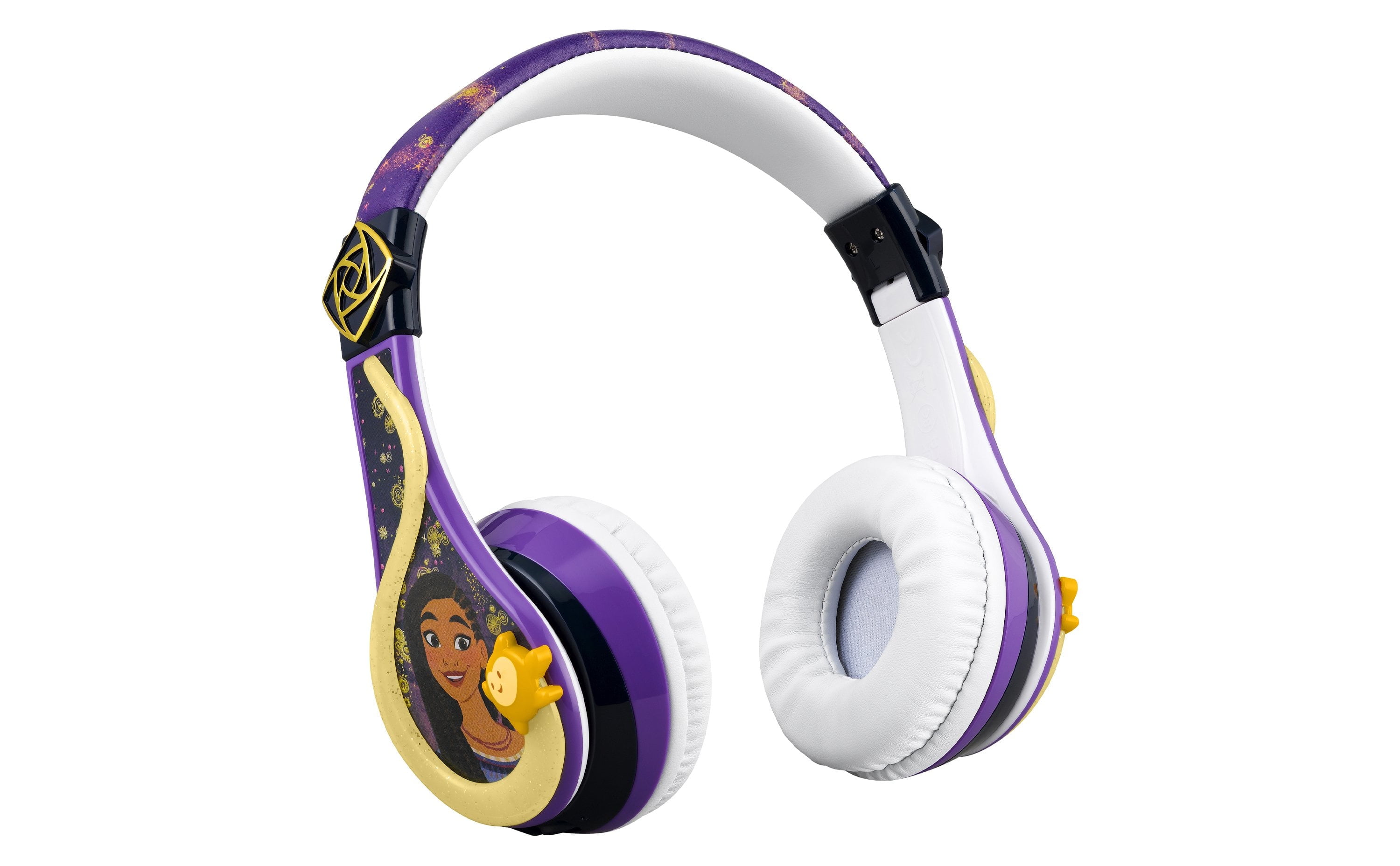eKids Disney Wish Bluetooth Headphones for Kids, Wireless Headphones with Microphone Includes Aux Cord