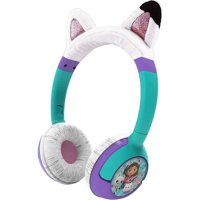 eKids Gabby's Dollhouse Kids Bluetooth Headset Wireless, Aux Cord