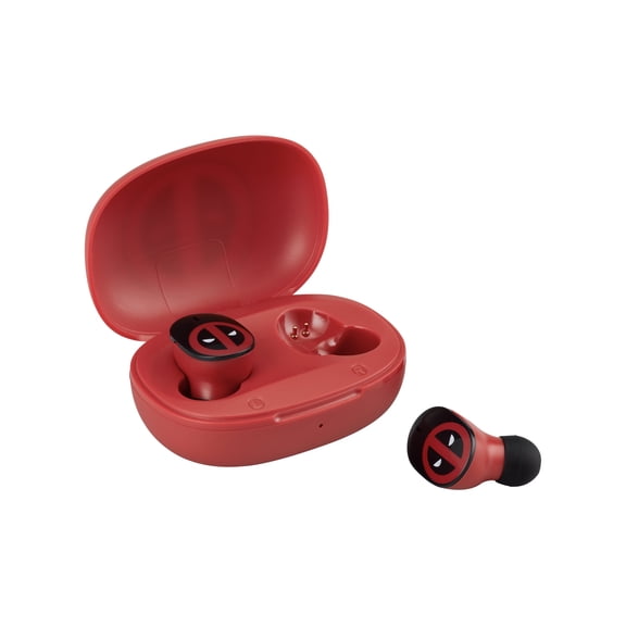 eKids Marvel Deadpool Wireless Earbuds with Microphone, Bluetooth Earbuds with Charging Case