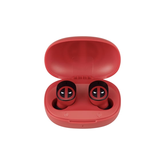 eKids Marvel Deadpool Wireless Earbuds with Microphone, Bluetooth Earbuds with Charging Case