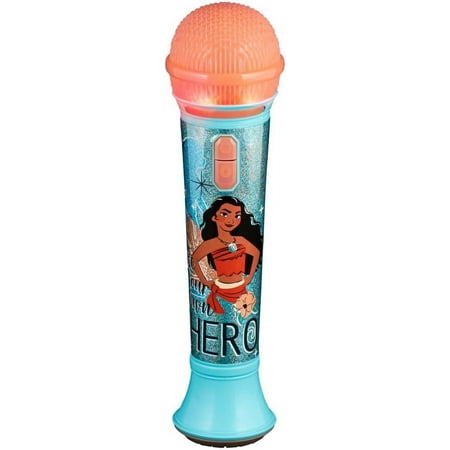 eKids Moana Sing Along Karaoke Microphone for Kids, Built in Music, Flashing Lights