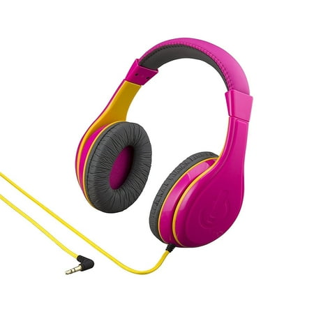 eKids Pink Wired Headphones for Kids, Over Ear Headphones Connect via 3.5mm Jack
