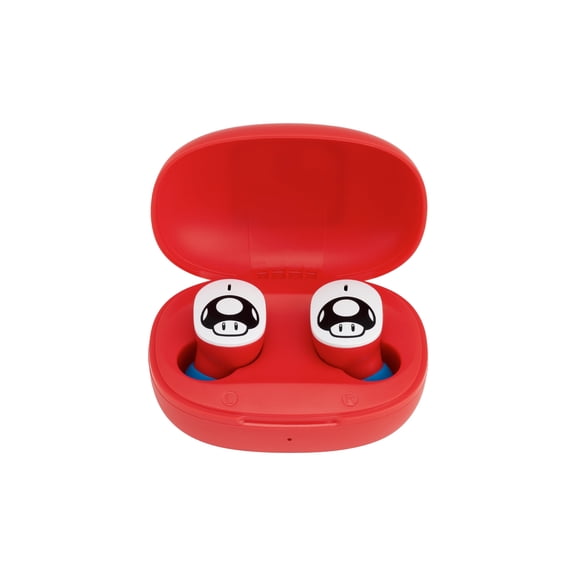 eKids Super Mario Wireless Earbuds with Microphone, Bluetooth Earbuds with Charging Case