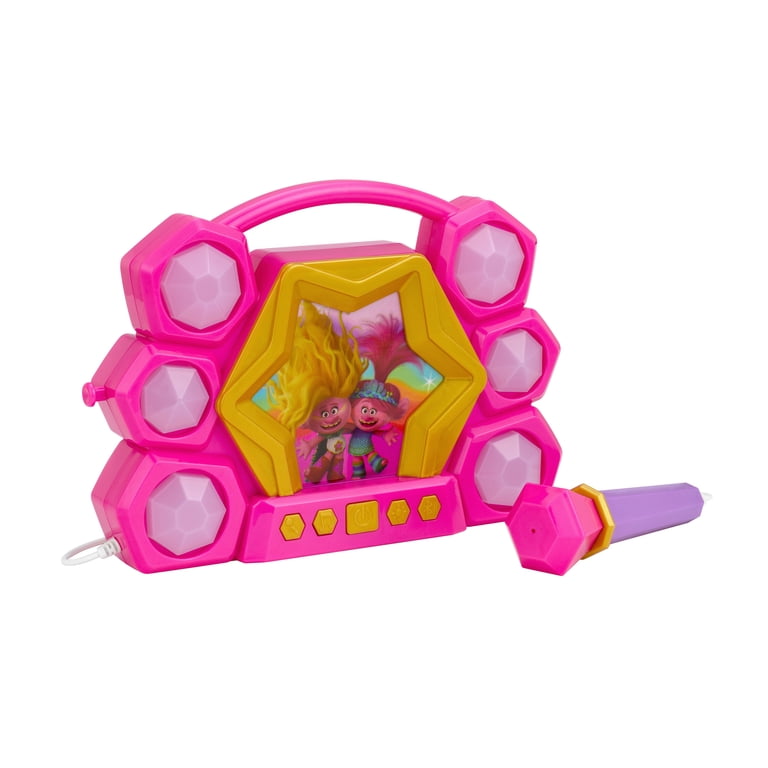 EKids Trolls Karaoke Machine With Bluetooth Speaker & Mic - Portable Kids Karaoke Set With LED Lights, Recording