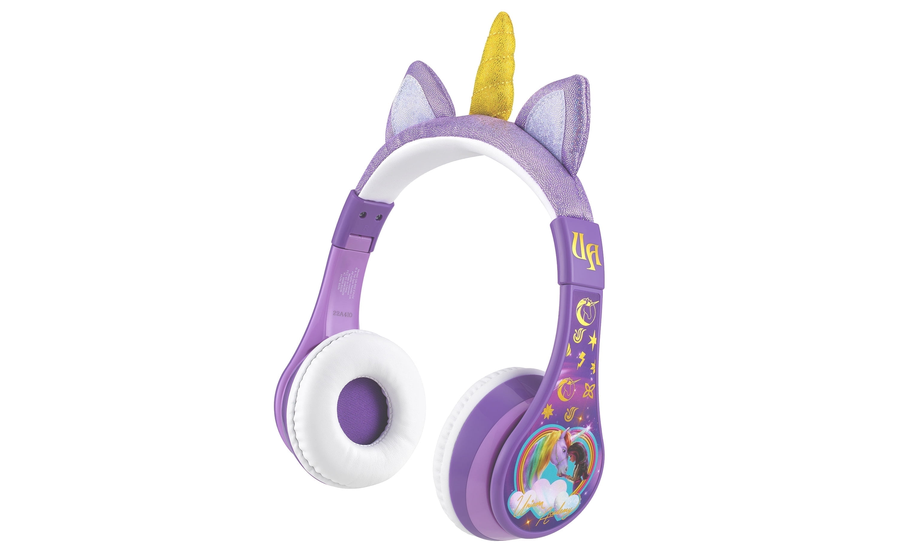 eKids Unicorn Academy Bluetooth Headphones, Wireless Headphones with Microphone Includes Aux Cord