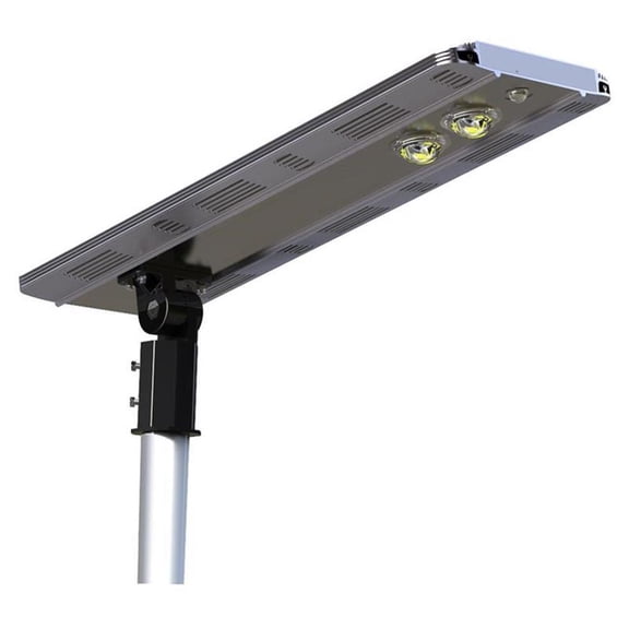 eLEDing 3000K 20W 5th Gen Solar Hybrid Microgrid LED Street Light in Silver