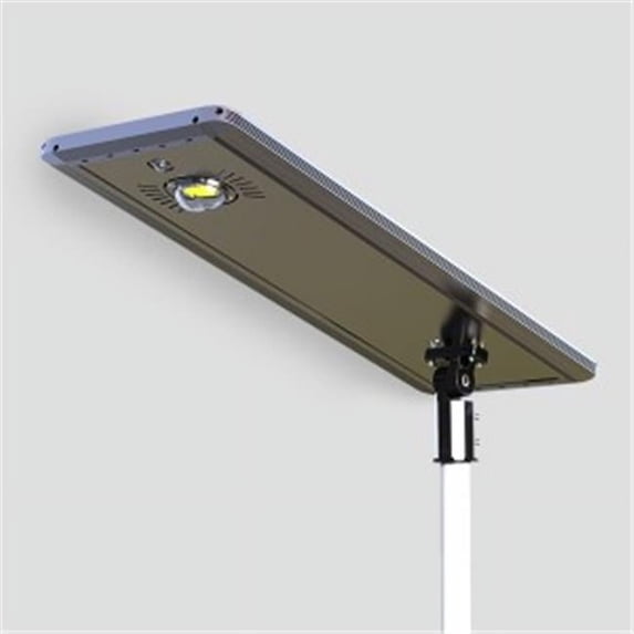 eLEDing 30W LED 3rd Gen Solar Hybrid Microgrid LED Street Light Series in Silver