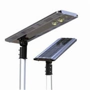 eLEDing 5000K 20W 5th Gen Solar Hybrid Microgrid LED Street Light in Silver