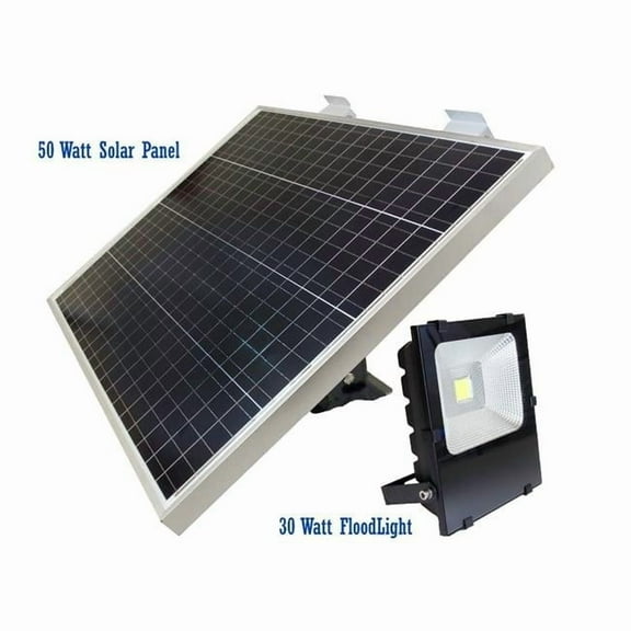 eLEDing 50W Solar Panel and 30W Flood Light Solar Power SMART in Silver
