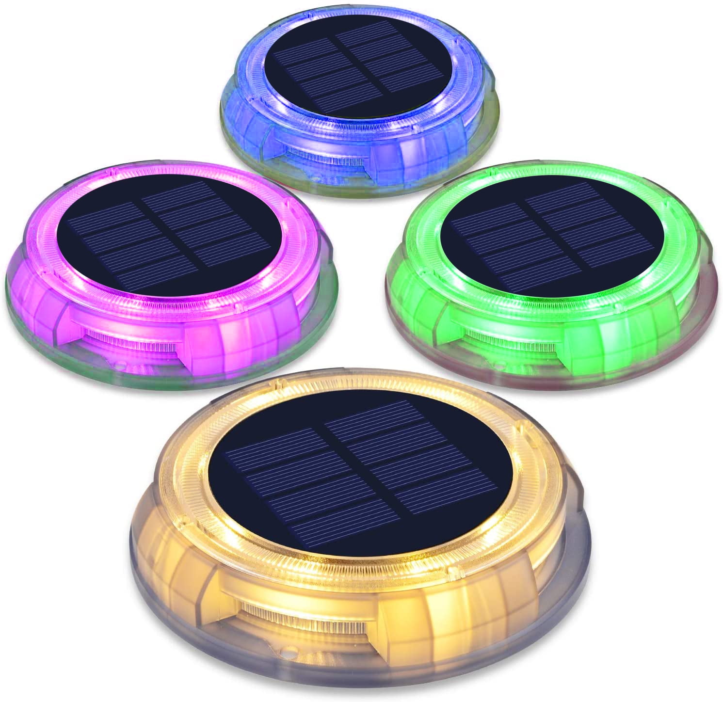 Low Voltage Solar Powered Color Changing LED Fence Lights Pack