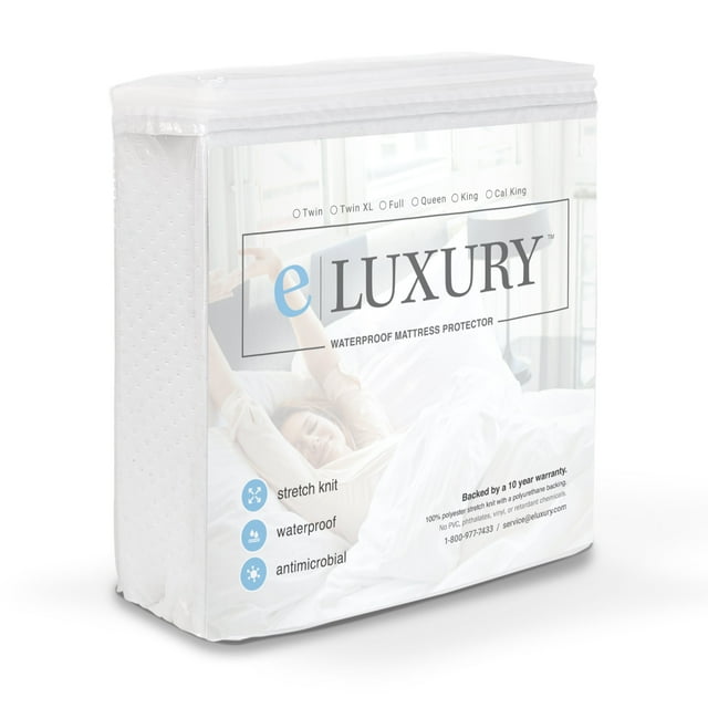eLuxury Knitted Waterproof Mattress Protector, California King