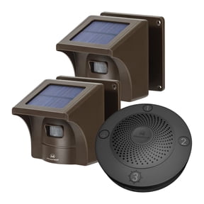 eMACROS Motion Sensor Weatherproof Adjustable 1/2 Mile Long Range Solar Wireless Driveway Alarm