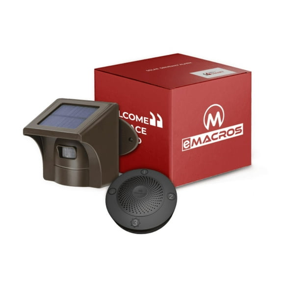 eMACROS 1/2 mile Long Range Solar Wireless Driveway Alarm Outdoor