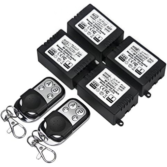 eMylo DC 12V 4x1channel RF Relay Wireless Remote Control Light Switch 433Mhz Relay Receiver with Wireless Transmitter$$Tools & Hardware Other