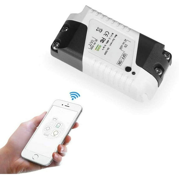 eMylo Smart Mini WiFi Switches, Wireless Relay Mini Remote Control, Compatible with Alexa Google Assistant, timing function, No Hub required, 90V 220V 250V 1 pack