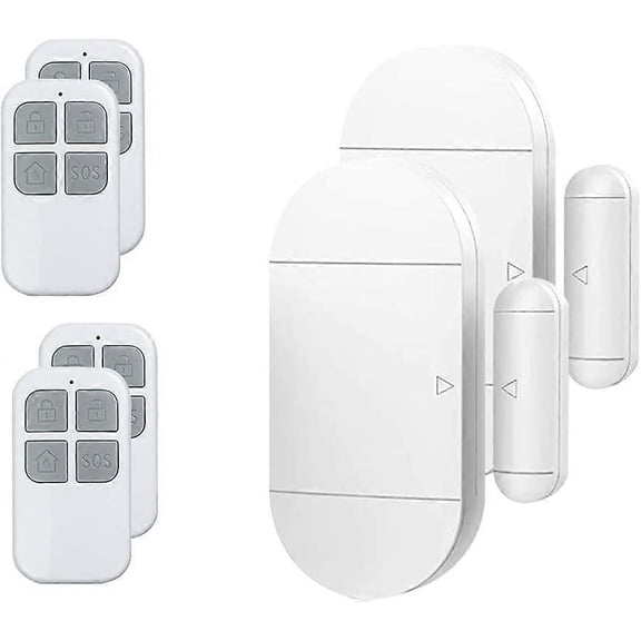 eMylo Wireless Siren Magnetic Sensor 130dB Door Alarm Sensor Self-adhesive Window Alarm 3 Alarm Tones with Remote Control for Home Security (2 Pack)