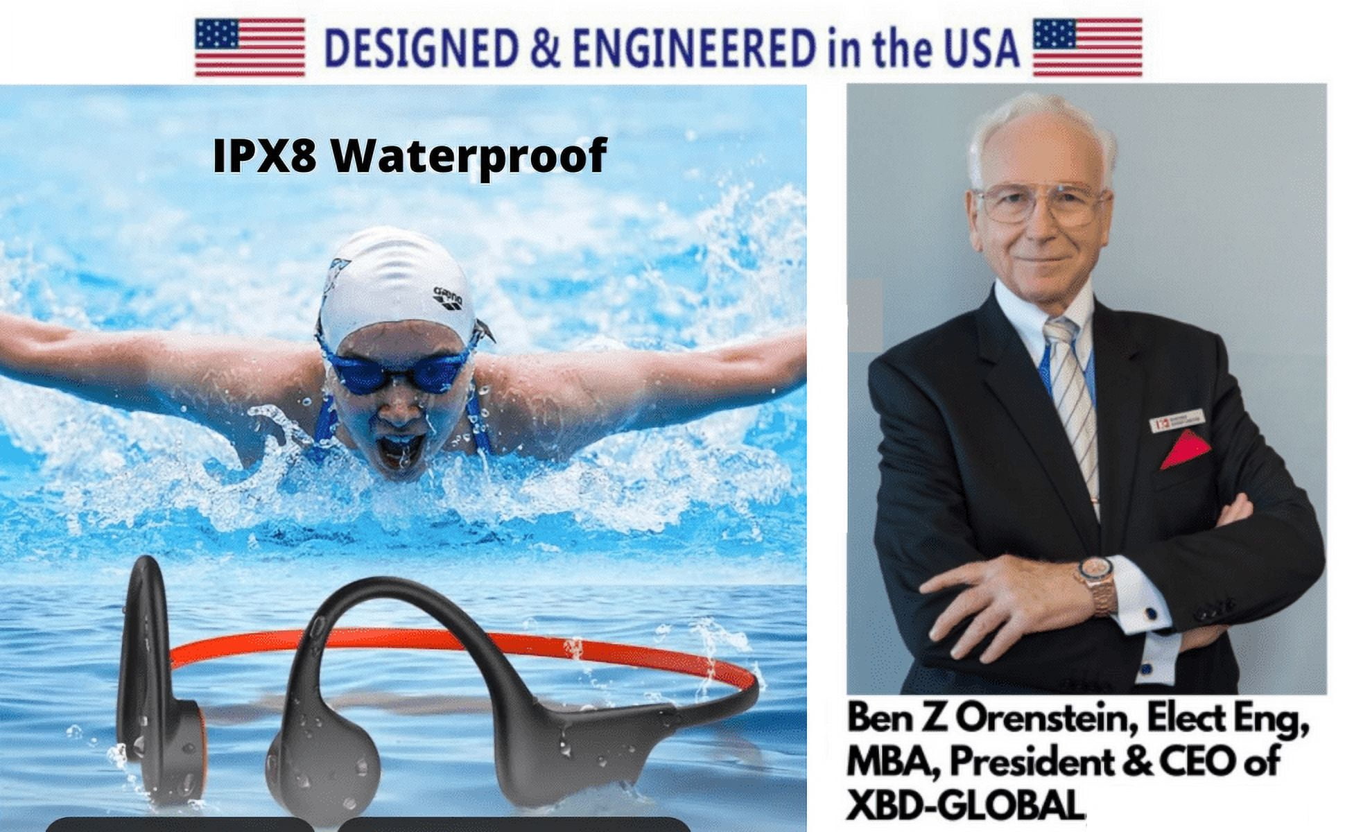 ePP-BC-S6 SWIMMING, Bone Conduction military grade, open ear, sport headphones, Bluetooth 5.3, IPX8 design (Full water proof) Sold 32,000+ worldwide